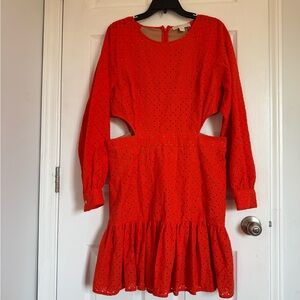 Michael Kors Vibrant orange Long Sleeve Dress